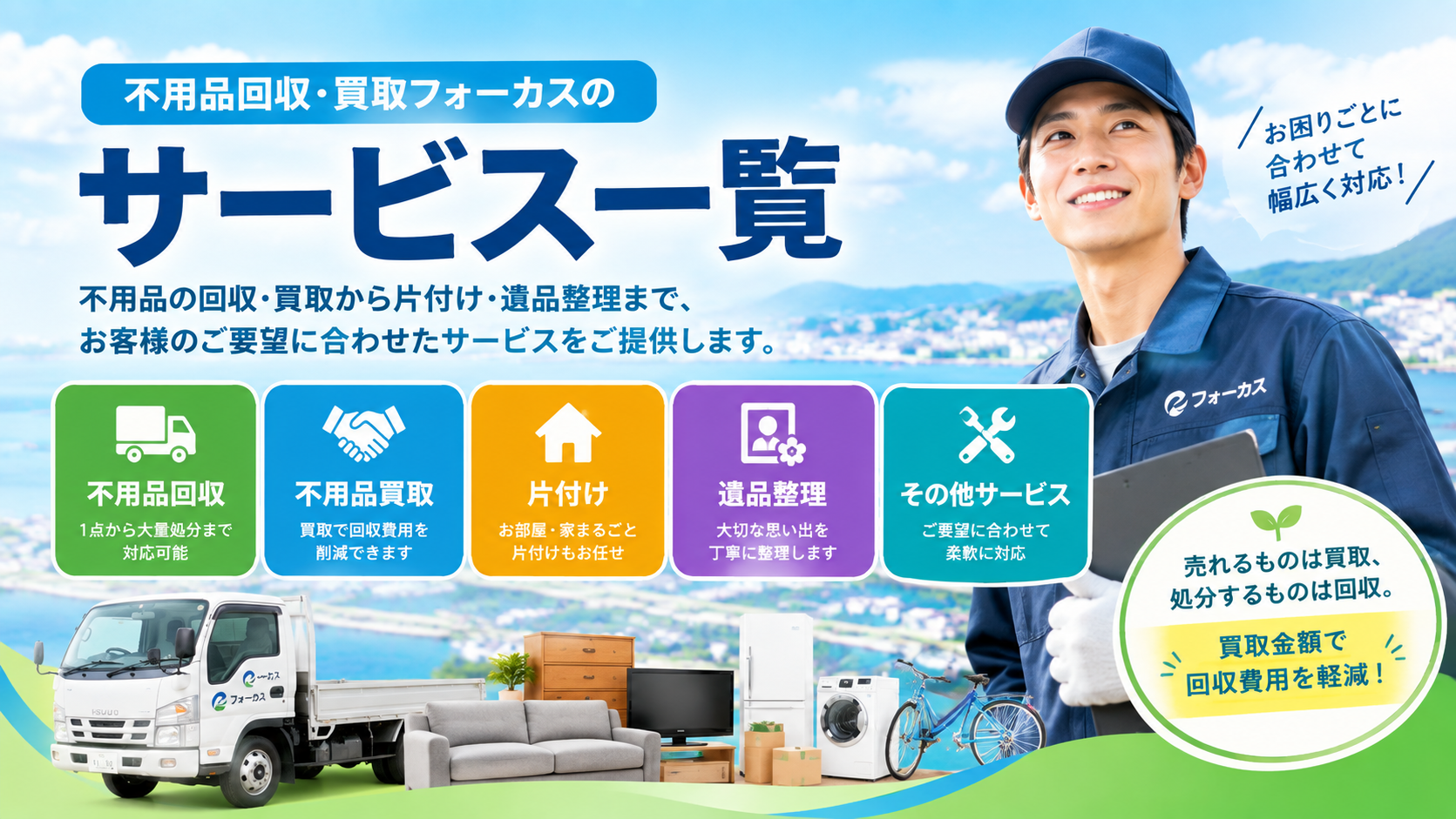 不用品回収・買取フォーカスのサービス一覧